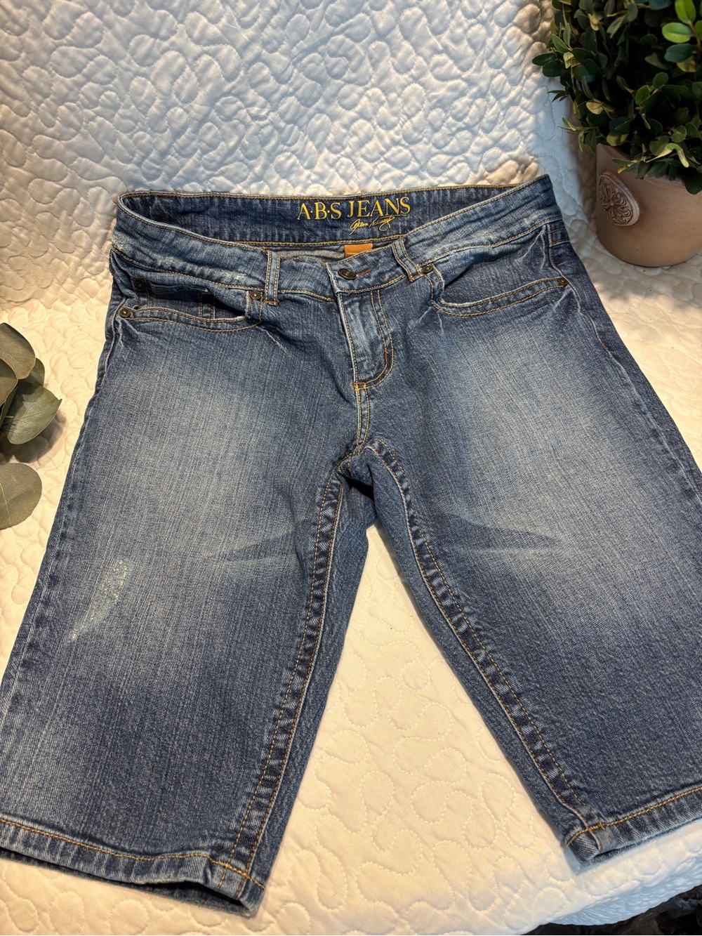 ABS Allen Schwartz Women's Mid Blue Denim Bermuda Shorts